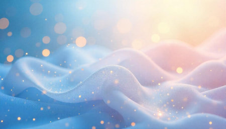 Abstract ethereal fabric with bokeh lights in pastel huesの写真素材