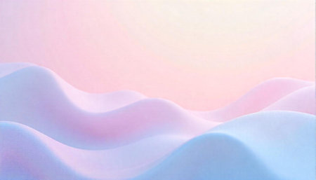Pastel Waves Abstract Background with Gradient Light and Shadow