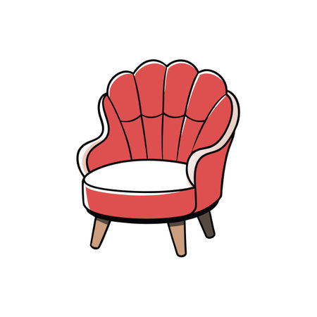 Cartoon style chair isolated on white background illustrationのイラスト素材