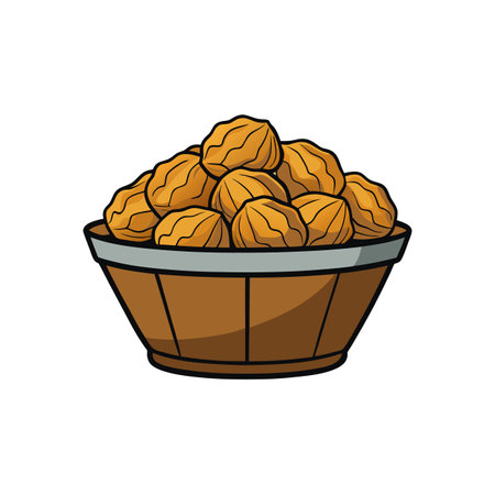 Basket brimming with golden physalis fruit, vibrant and invitingのイラスト素材