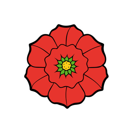 Stylized Red Rose Illustration on White Background for Designのイラスト素材