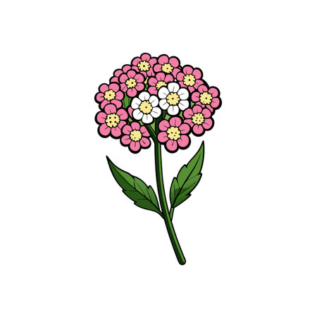 Floral cluster artwork with pink and white flower bloomsのイラスト素材