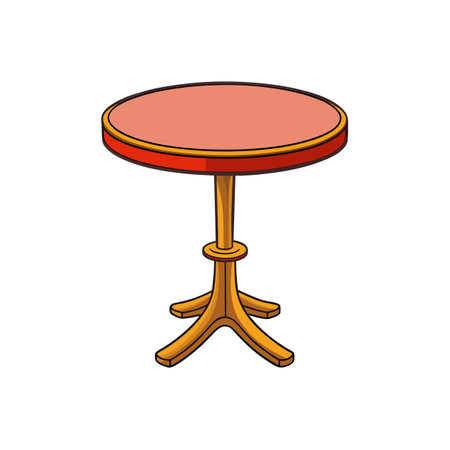 Illustration of isolated round table furniture on white backgroundのイラスト素材