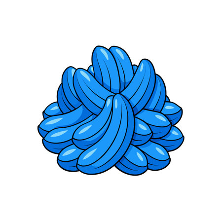 Pile of blue bananas creating a abstract fruit mountainのイラスト素材