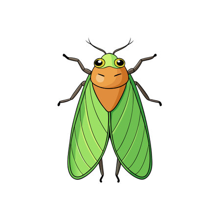 Stylized cartoon moth with spread wings illustration artのイラスト素材