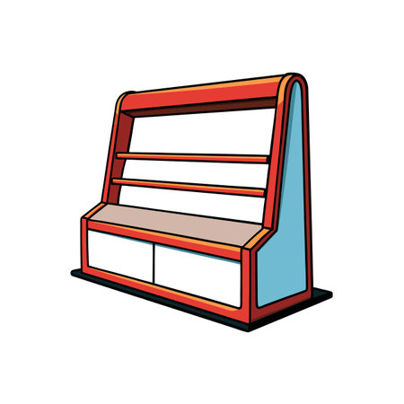Stylized illustration of an empty retail display standのイラスト素材