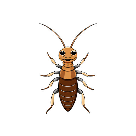 Cartoon earwig insect illustration isolated on white backgroundのイラスト素材