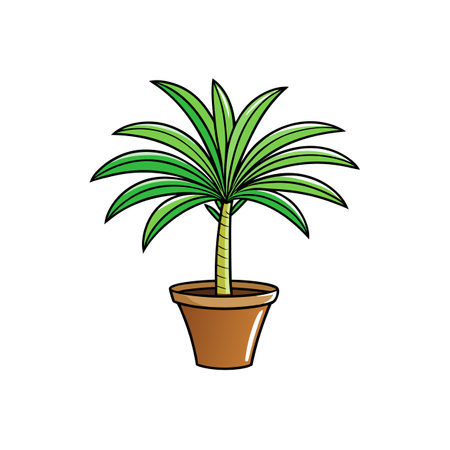 Potted plant illustration showing an indoor botanical decorationのイラスト素材
