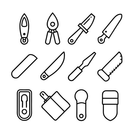 Outline illustration tools set for work construction conceptのイラスト素材