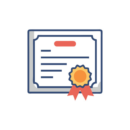 Award certificate icon for graduation with stylish ribbonのイラスト素材