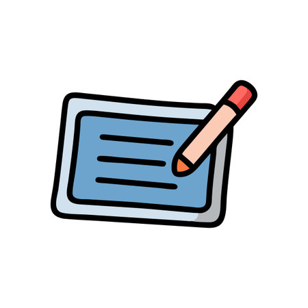 Stylized notepad with writing utensil on a White Backgroundのイラスト素材