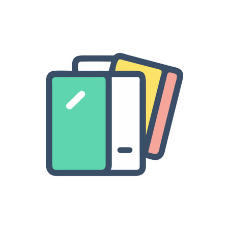 Stylized colorful stack of file folders on White Backgroundのイラスト素材