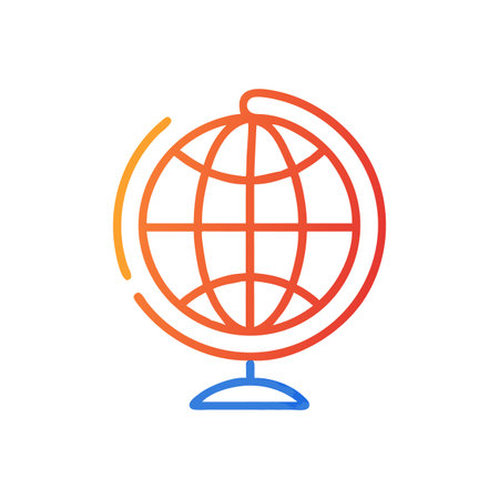 Stylized globe icon with vibrant gradient on White Backgroundのイラスト素材
