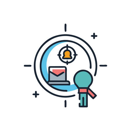 Targeting customers with email and creative ideas conceptのイラスト素材