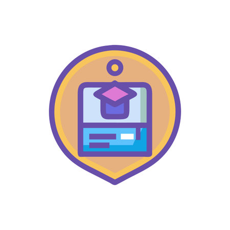 Educational pin with graduation cap icon in vector artのイラスト素材