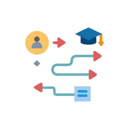 Visual representation of a personalized educational path to graduationのイラスト素材