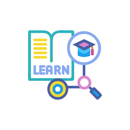 Education concept with open book and graduation cap graphicのイラスト素材