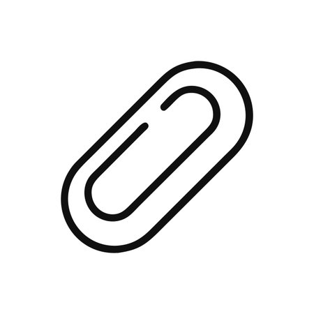 White Background with a single gray paper clip iconのイラスト素材