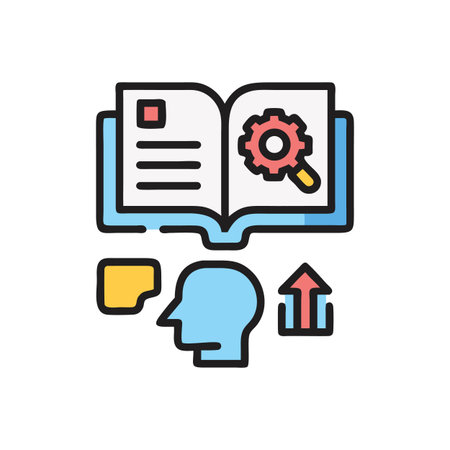 Open book and head graphic for skills development conceptのイラスト素材