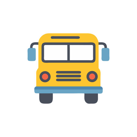 Simple school bus illustration on a White Background