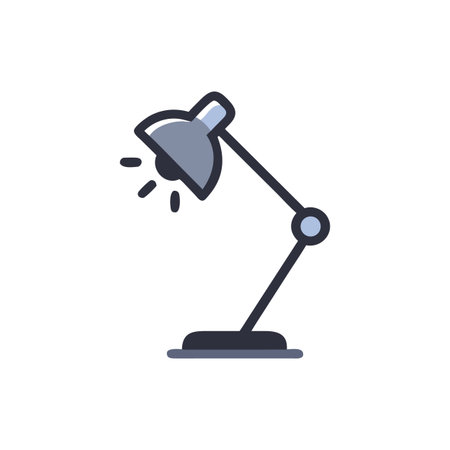 Stylized blue desk lamp illustration on White Backgroundのイラスト素材