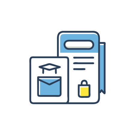 Minimalist icon showcasing education documents and graduation achievement designのイラスト素材