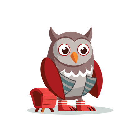 Playful Owl Engaged in Furniture Restorationのイラスト素材