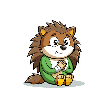 Playful Hedgehog Applauding Craftworkのイラスト素材
