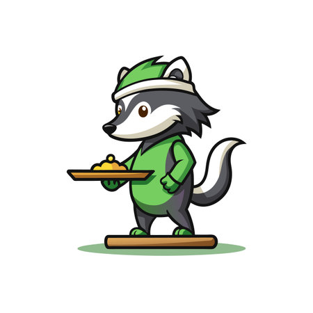 Charming Badger in Carefree Balanceのイラスト素材