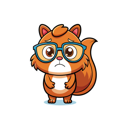 Charming Squirrel in Sweet Glassesのイラスト素材
