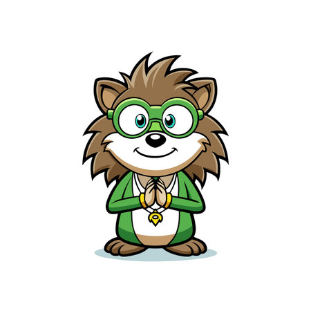Playful Hedgehog Designing Jewelry Piecesのイラスト素材