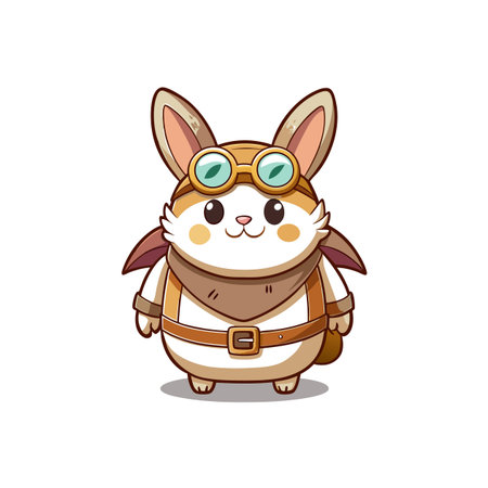 Playful Rabbit Focusing on Archeryのイラスト素材