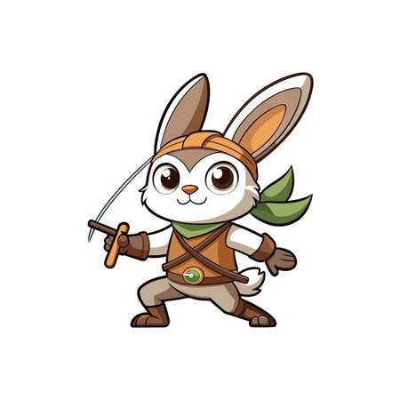 Charming Rabbit in Archery Practiceのイラスト素材
