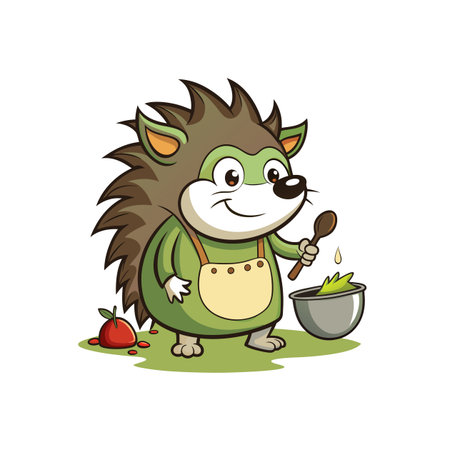 Hedgehog's Stylish Cooking Adventureのイラスト素材