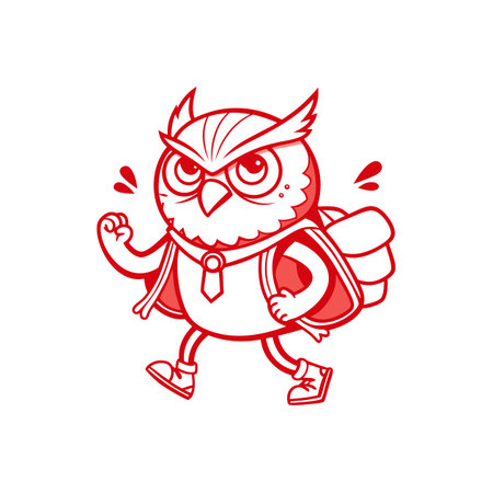 Playful Owl Dancing with Sewing Suppliesのイラスト素材