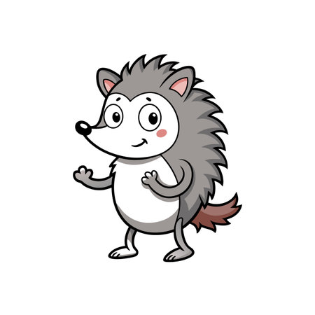 Charming Hedgehog Enjoying Nail Artのイラスト素材