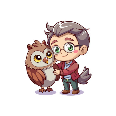 Playful Owl Comforted by Theater Performanceのイラスト素材