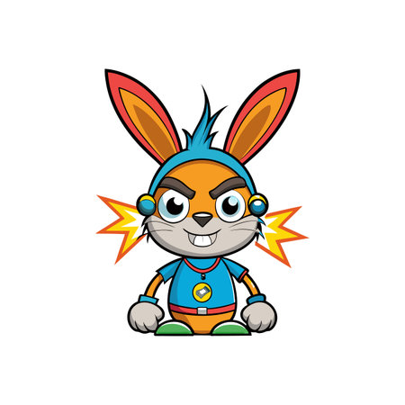 Bunny Enthusiastic About Rocketry Discussionsのイラスト素材