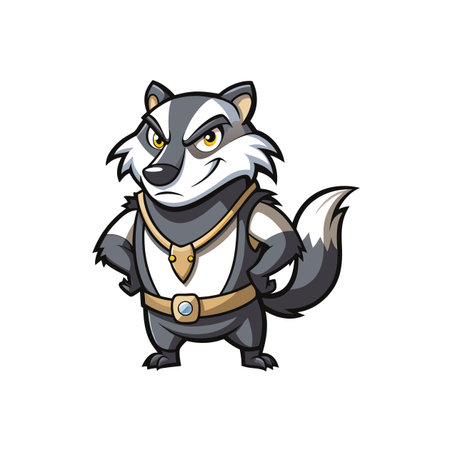 Playful Badger Panting with Energyのイラスト素材