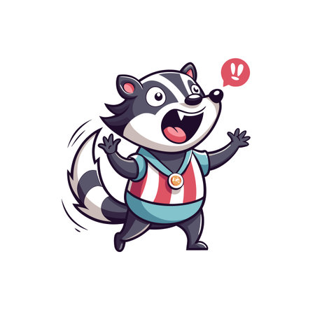 Silly Illustration of Brave Badgerのイラスト素材