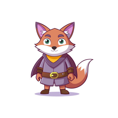 Whimsical Fox with Leather Belt Artのイラスト素材