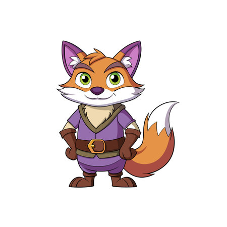 Colorful Illustration of Wise Foxのイラスト素材