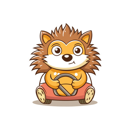 Dizzy Hedgehog Driving with Adventureのイラスト素材
