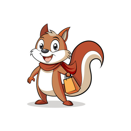 Jolly Squirrel with a Velvet Scarfのイラスト素材