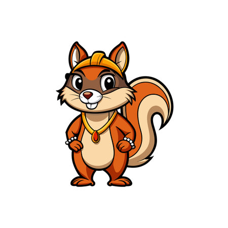 Squirrel's Charming Earrings Displayのイラスト素材