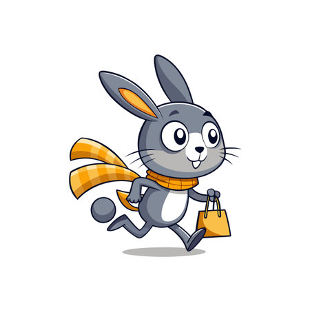 Colorful Eager Bunny Cycling Artのイラスト素材