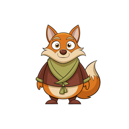 Wise Fox in Delusional Belly Poseのイラスト素材