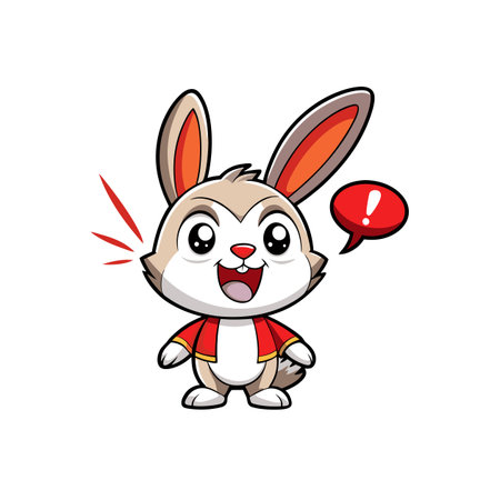 Energetic Bunny with Sleepy Drawing Styleのイラスト素材