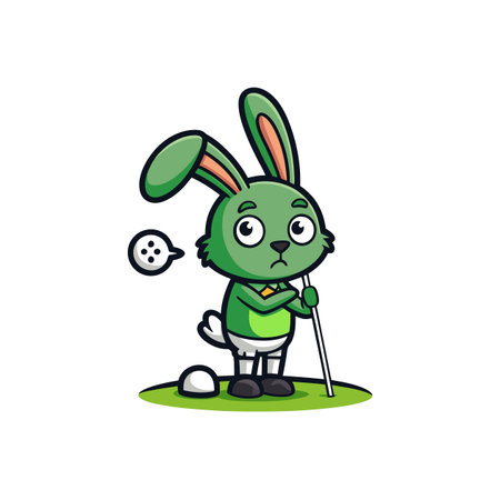 Energetic Bunny Golfing in Fit Styleのイラスト素材