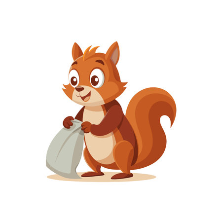 Resilient Squirrel Unpacking Tulleのイラスト素材